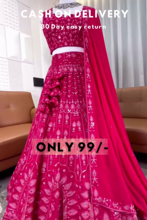 Rani Grace: Chikankari & Mirror-Work Lehenga Choli Set