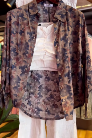 Urban Boho Abstract Print Linen Co-ord Set