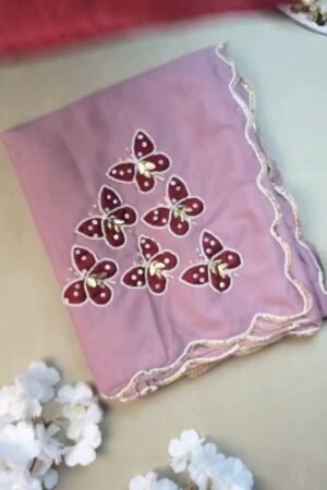 Enchanting Butterfly Embellished Kurta Set – Available in Deep Crimson & Soft Mauve