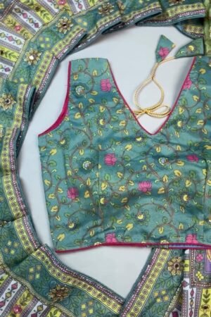 Floral Mirage Embroidered Silk Lehenga Set – Available in Vibrant Green & Soft Lilac