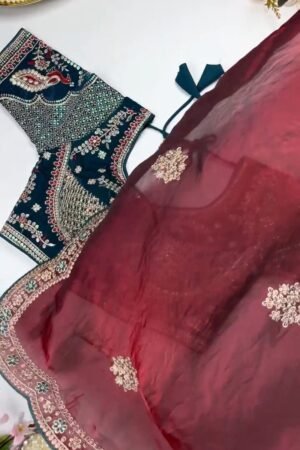 Enchanting Sequin-Embroidered Velvet & Georgette Saree Set – Available in Midnight Green & Royal Plum
